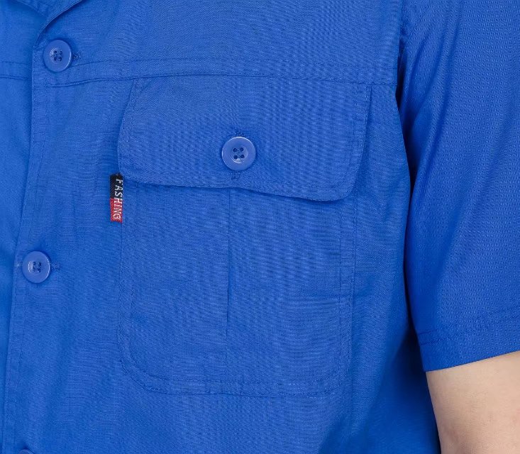 工装D502短袖纯色钮扣款(B84E)